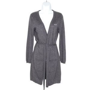 BCBGMAXAZRIA Duster Long Cardigan Sweater M Angora Wool Blend Tie Waist